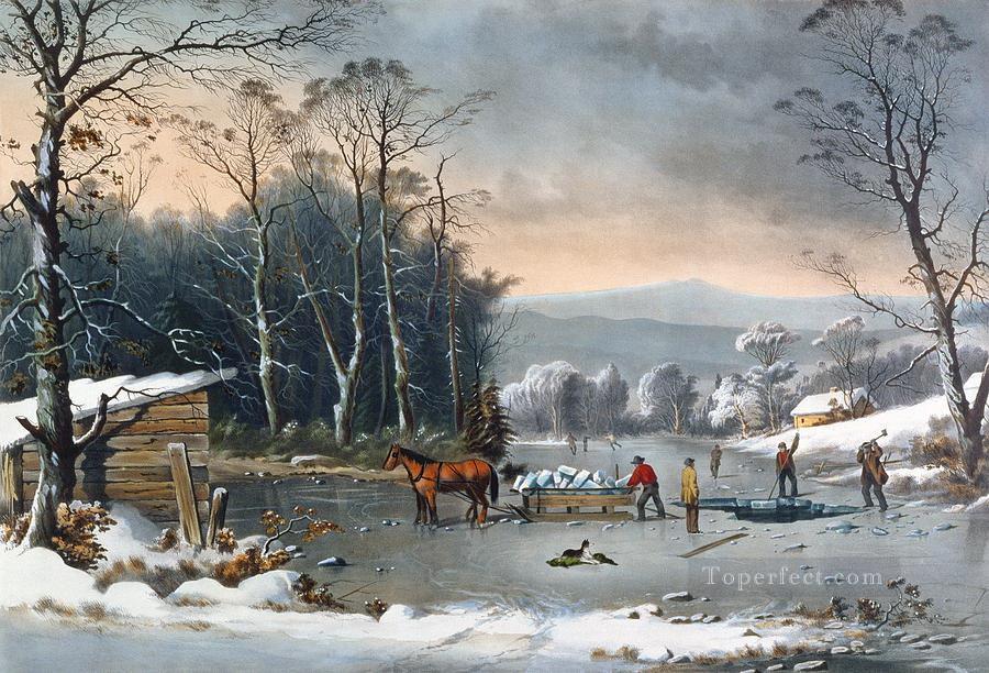 Winter In The Country kids Oil Paintings